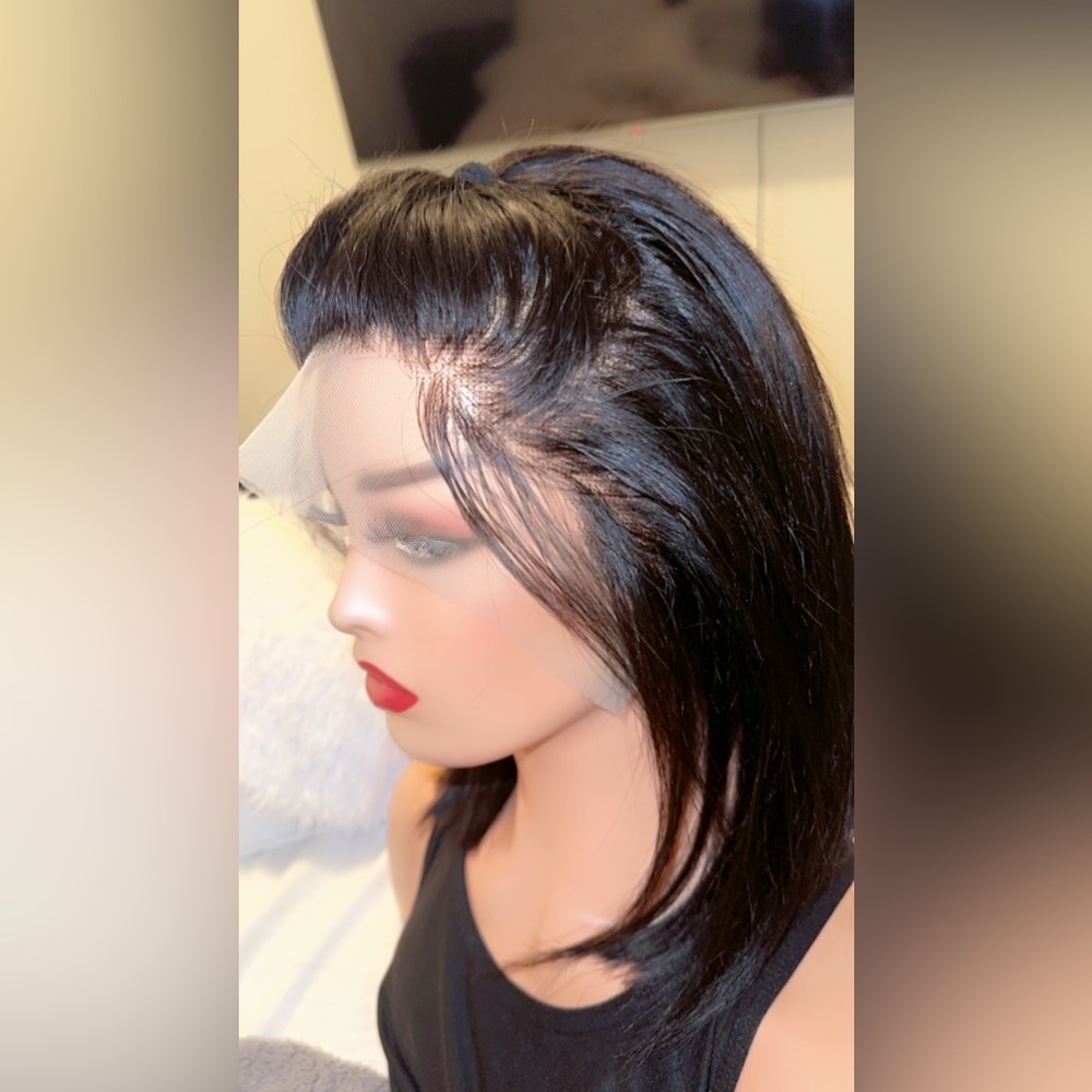 12” Human Hair Bob Wig - Picture 6 of 16